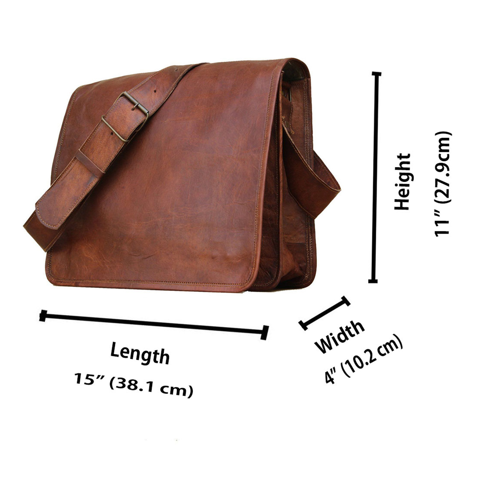 Men's Office Crossbody Genuine Leather Full Flap Shoulder Messenger  Bag